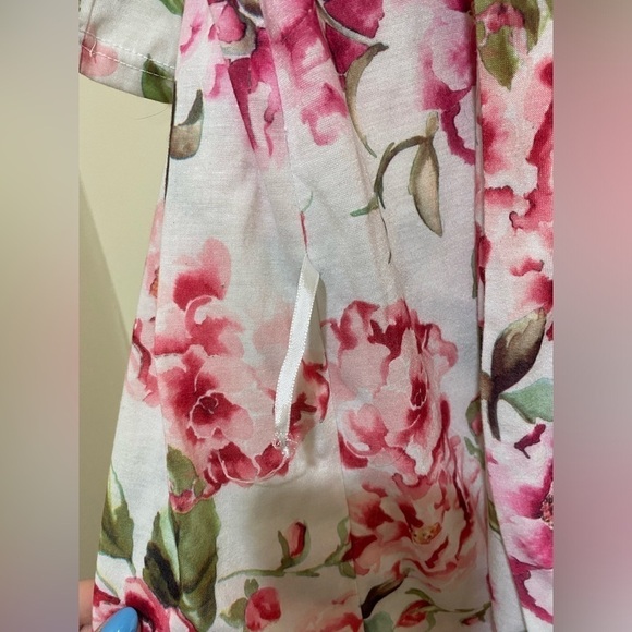 Show Me Your Mumu Pink cute Floral women’s robe with tie belt. OS 100% polyester - Picture 7 of 12